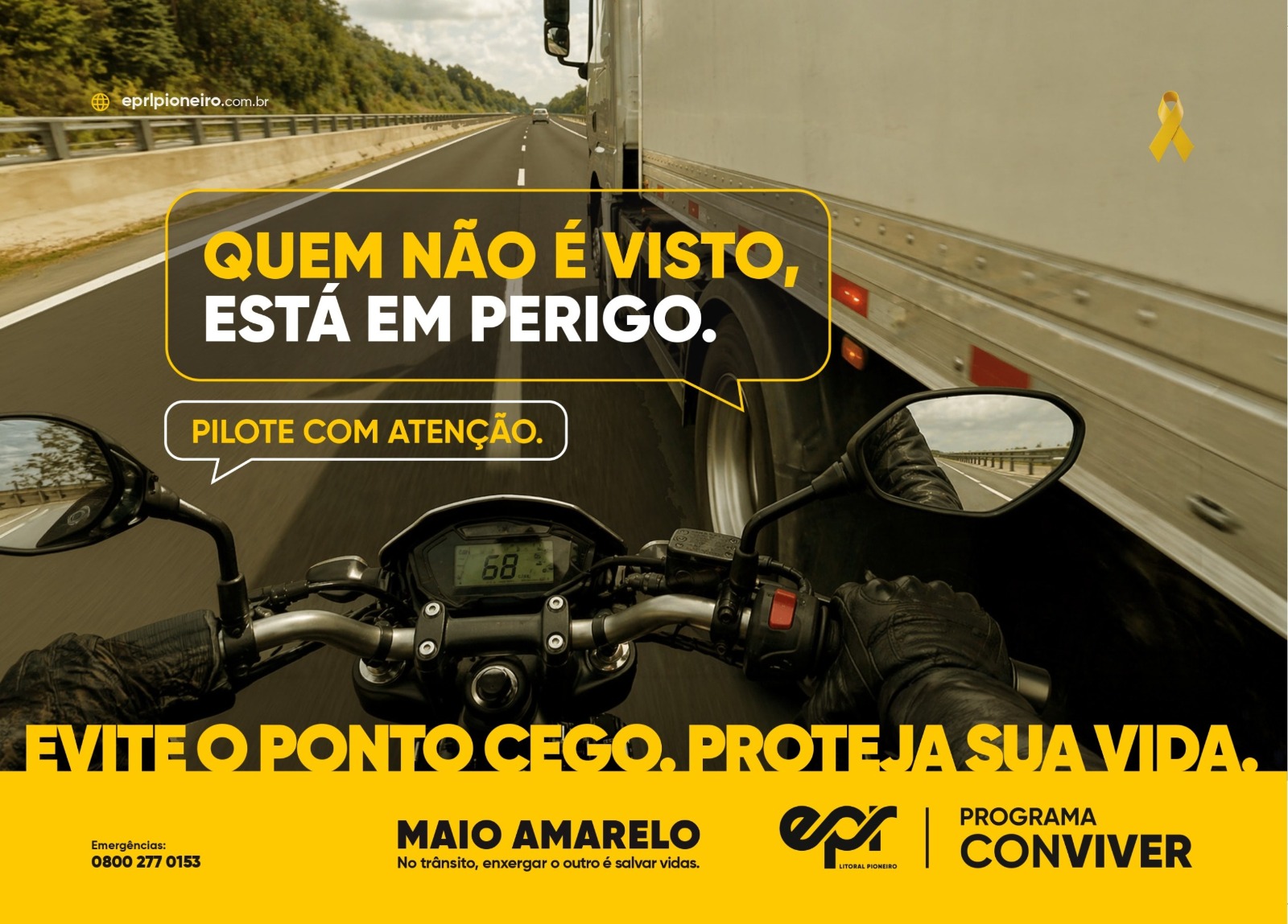 EPR Litoral Pioneiro realiza ações do Maio Amarelo no Paraná com destaque para atividades voltadas aos motociclistas